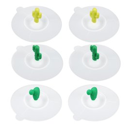 Lot De 5 Couvercles Silicone Universels Avec Bouton Diamant - Anti-Fuite Et Anti-Poussière