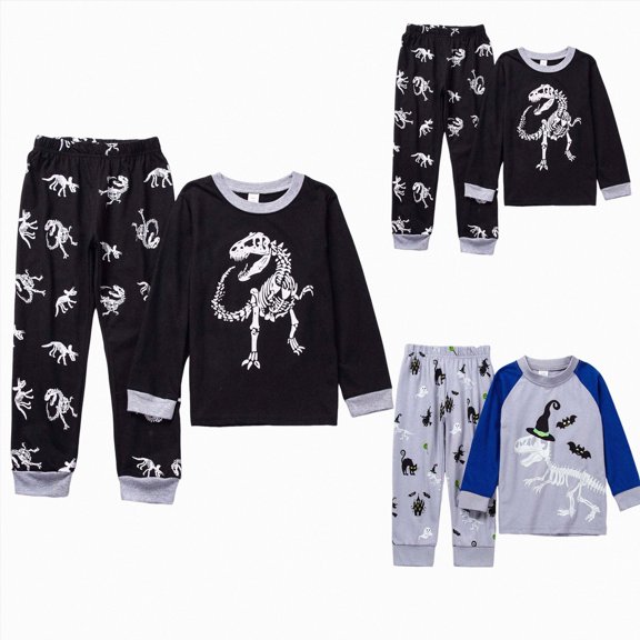 Gubotare Boys Pajamas 100% Cotton Planet Pjs Toddler 2 Piece Sleepwear Kids Clothes Set Size 3t -10t Black,Size 4-5 Years