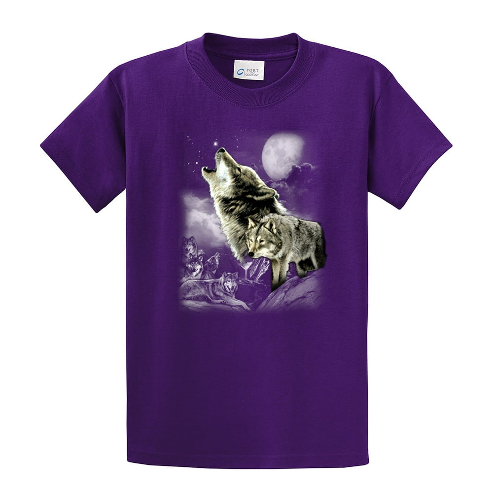 Trenz Shirt Company Wolf Short Sleeve Tshirt Wolves in The Wild HowlingPurpleXXXL Walmart