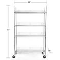 thumbnail image 4 of TRINITY EcoStorage™ 4-Tier Wire Shelving Rack | 48" X 18" X 72" | Nsf | Includes Wheels | Chrome, 4 of 9