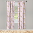 thumbnail image 3 of Ambesonne Landscape Curtains, Romantic Spring Roses, Pair of 28"x84", Rose Pale Orange, 3 of 5