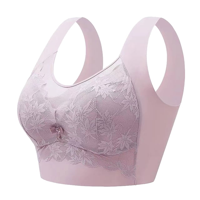 Aayomet Bralettes for Women Large Chest With Small Closure and Anti Sagging Side Breasts Thin Style Without Steel (Pink, L)