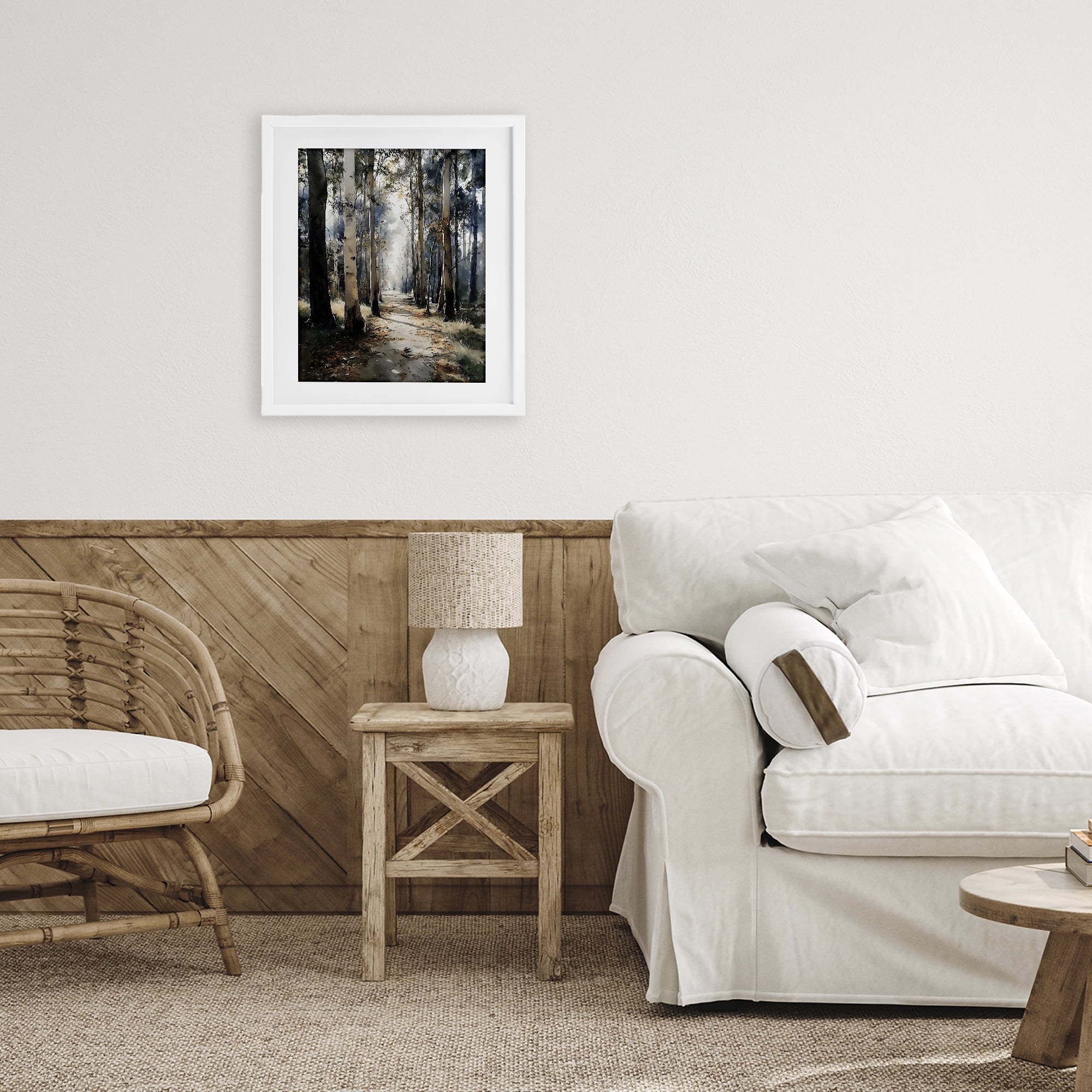 Stupell Industries Path in Autumn Light White Framed Print Under Glass, design by Franklyn Gregory