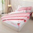 thumbnail image 3 of Manfei Rainbow Lines Zipper Twin Comforter Sets with Fitted Sheet and 2 Pillowcases, Sky Sun Cloud Zipper Bedding Set, Pink White, Pink Reversible, 4 Pieces, 3 of 7