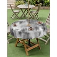 thumbnail image 4 of Outdoor Tablecloths with Umbrella Hole & Zipper, Grey Ombre Round Tablecloth 54 Inch, Vintage Simple Abstract Gradient Mottled Waterproof Table Cloth, Patio/Pool/Picnic Table Covers, 4 of 8