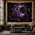 thumbnail image 6 of Amethyst Moon with Golden Veins on Cosmic Background, Mystical Celestial for Lunar Art Lovers, Ethereal Gemstone Decor, Birthday Gift, Tapestry Wall Hanging for Bedroom and Living Room, 6 of 7