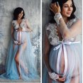 thumbnail image 1 of Robe de Maternité à Manches Longues avec Laçage Robe Longue Transparente pour Femmes Vêtements de Séance Photo, 1 of 3