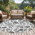thumbnail image 4 of Round Rugs 5Ft, Boho Black Floral Round Area Rug Washable Indoor Throw Carpet, Vintage Farmhouse Paisley Plant Leaf Soft Non Slip Circle Rug for Cabinet Bathroom Home Decor Aesthetic, 4 of 8