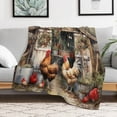 thumbnail image 4 of It's Just Chicken Time Throw Blanket Gifts for Women 60"x80" Farmhouse Christmas Holiday Velvet Flannel Blanket for Women Men Flannel Blanket for Bed, 4 of 8