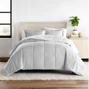 All Season Ultra Soft Comforter Set Lightweight Bedding in Gray/Black Ombre for King/Cal King by Comfort Canopy