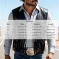 thumbnail image 3 of Cowboy Tassels Vest For Mens Liweisiy Open Front Sleeveless Rivet Studded Jackets Faux Leather Waistcoat Black L, 3 of 9