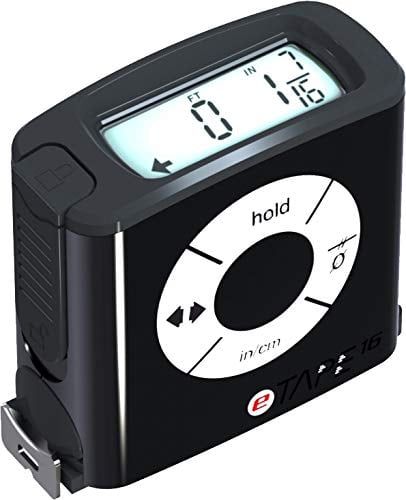 eTape16 ET16.75-DB-RP Digital Tape Measure Black 16' Inch and Metric 