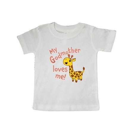 

Inktastic My Godmother Loves me- cute giraffe Gift Baby Boy or Baby Girl T-Shirt