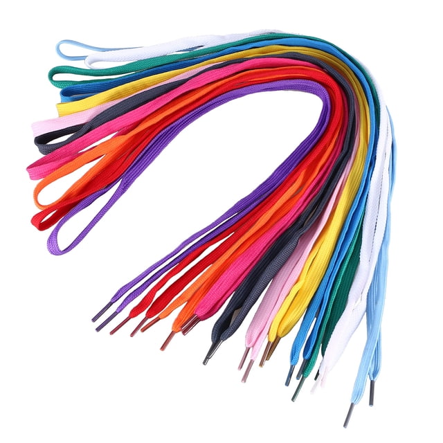 12 pares de cordones planos de repuesto, sencillos, de moda, para calzado deportivo, botas, zapatillas y patines (colores variados).