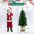 thumbnail image 3 of Gymax 2 PCS 4 FT Pre-Lit Potted Christmas Tree Artificial Entrance Tree w/ LED Lights & 160 Branch Tips, 3 of 10