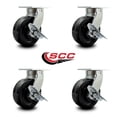 thumbnail image 2 of 8 Inch Extra Heavy Duty Phenolic Wheel Swivel Caster Set with Brakes Set 4 SCC, 2 of 2