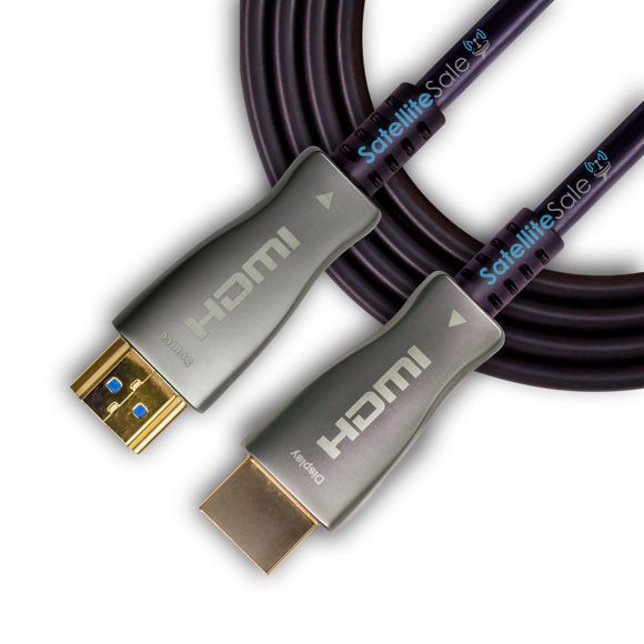 SatelliteSale Digital High-Speed HDMI 2.0 Fiber Optic Cable Universal Wire Black 2160p PVC Cord 50 feet