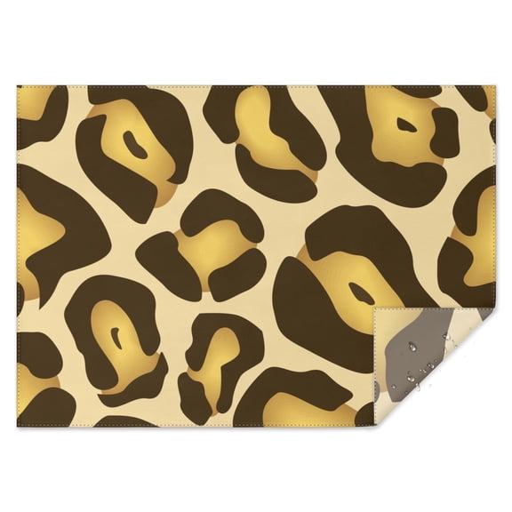 Gold and Brown Of Leopard Print Rectangle Tablecloth 60"x84",Waterproof Polyester Rectangle Table Cloth, Wipeable Spillproof Polyester Tablecloth for Dining, Camping, Indoor and Outdoor