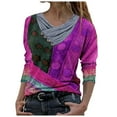 thumbnail image 2 of Exrradully Women Tie-dye Printed Embroidery Collar Long Sleeve Pullover Blouse Tops Long Sleeve Pullover Blouse Tops, 2 of 3