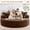 Brown, variant on Oversized Round Lazy Sofa, 71 Inch Diameter Giant Fluffy Rabbit Plush Lounge Couch with Removable Washable Throw Pillows, Compressed Shipment Circular Bean Bag Chair for Living Room Bedroom