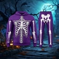 thumbnail image 2 of Big Kids Two-Piece Outfit Skeleton Prnit Children's Long Sleeved Hoodie Long Pants Set Big Boy Outfits Kids Clothes Size 9-10T, 2 of 3