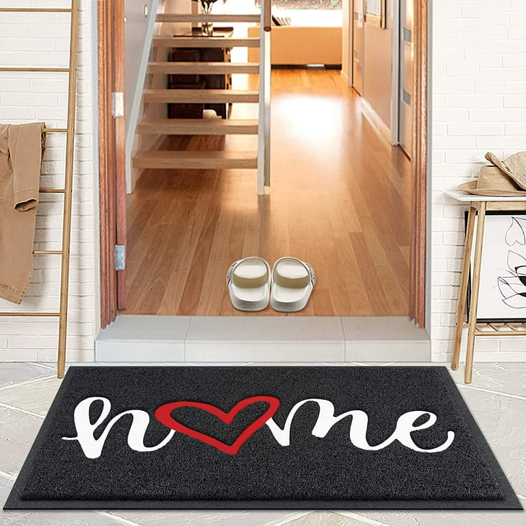 Door Mat Home Welcome Mats Outdoor and Indoor, Heavy-Duty Low-Profile  Non-Slip Front Welcome Mat for Home Entrance, Outside Entry, Yard, Floor,  Patio,Black