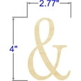 thumbnail image 2 of Pack of 1, 4 Inch x 1/4 Inch & Fangsong Font Wood Letters for Wood Craft Project, Children or Adult Art Work, Home and Holiday Décor and DIY Fun, Made in USA, 2 of 2