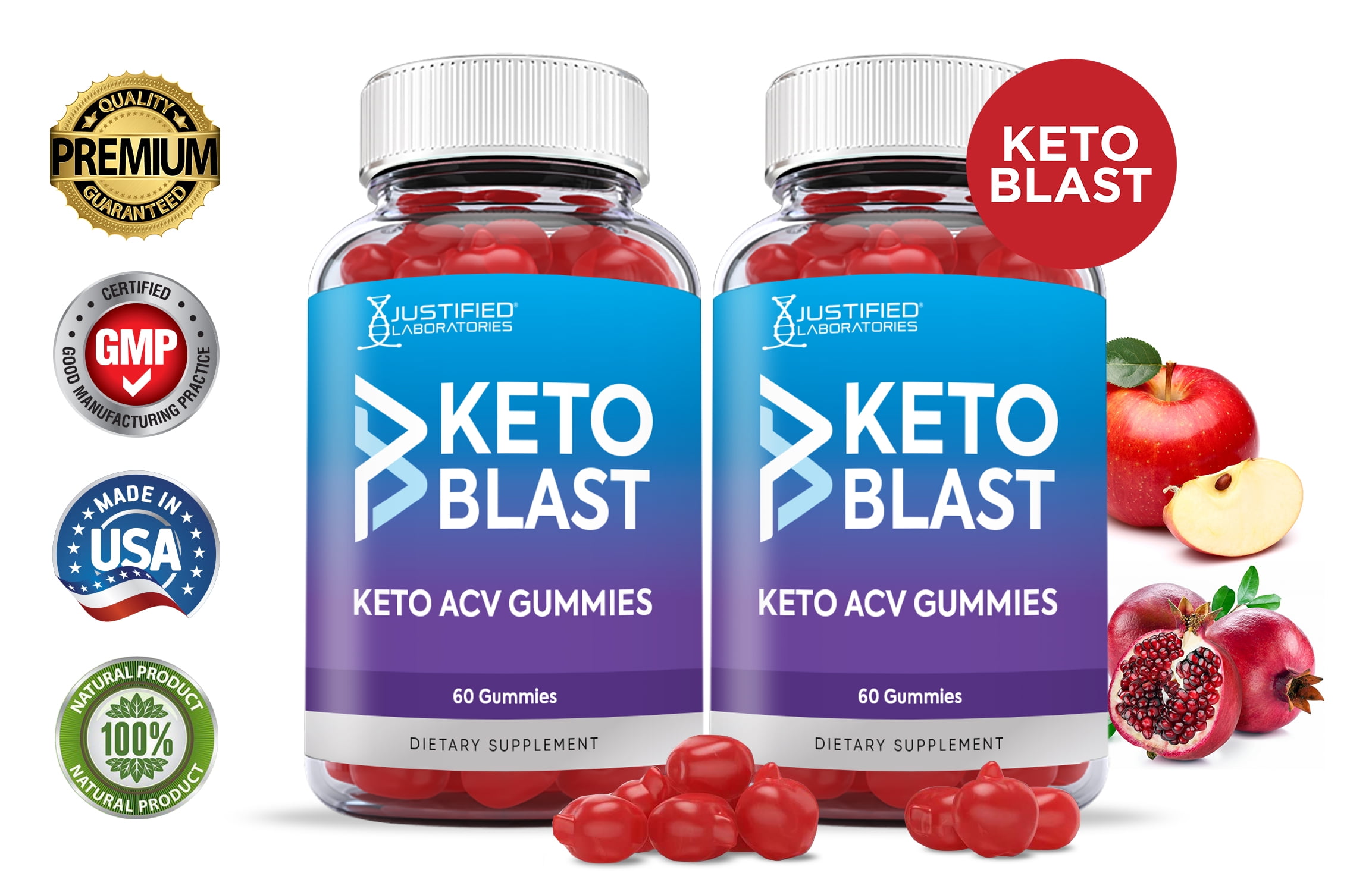 (2Pack) Keto Blast Gummies 1000MG ACV with Pomegranate Juice Beet Root B12 120 Gummy