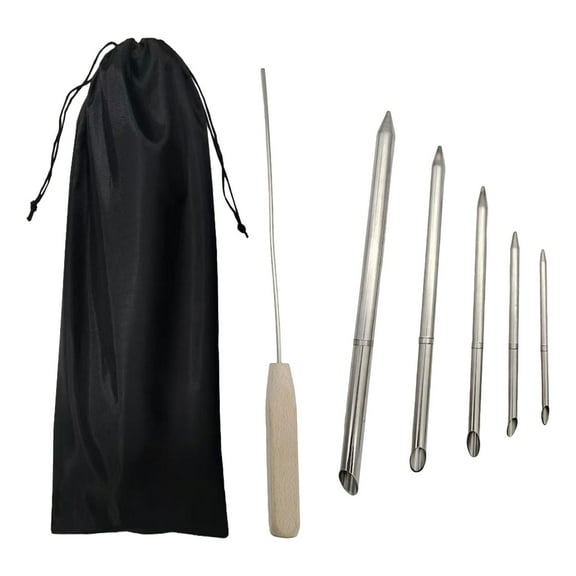 Pitycbo Rope Splicing Tool Practical Stainless Steel Wooden Handle Line Braiding Set