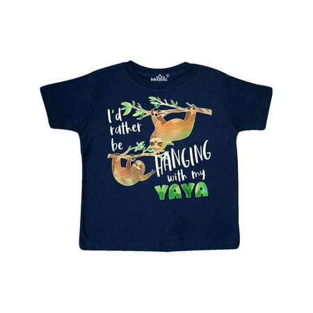 

Inktastic Id Rather Be Hanging with my Yaya- Cute Sloths Gift Toddler Boy or Toddler Girl T-Shirt