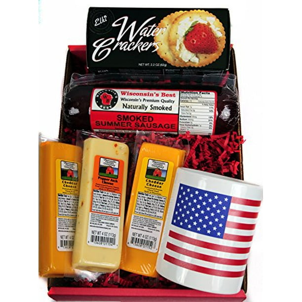 Wisconsin Cheese, Sausage & Crackers USA Gift Basket