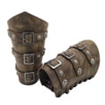 thumbnail image 3 of 2 Pieces PU Leather Medieval Bracers Adjustable Photo Props Events Bronze, 3 of 6