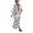 White, variant on Lispipm Women Cotton Linen Dress Side Pockets Summer Oversized Half Sleeve V Neck Dresses Ladies Color Blocking Vacation Clothes
