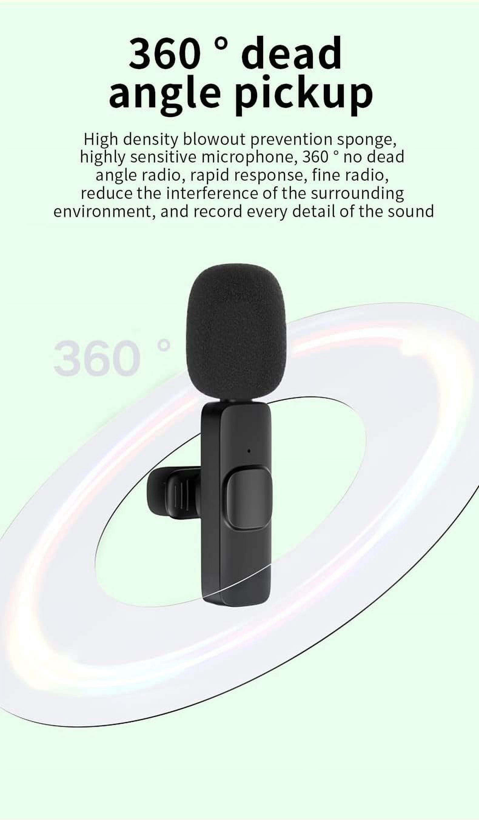 Tianle 2 Pack Wireless Lavalier Microphone for iPhone iPad, Wireless Mic Clip on Lapel Microphone for iPhone Laptop Video Recording, Live Stream, YouTube, Facebook, TikTok, Interview