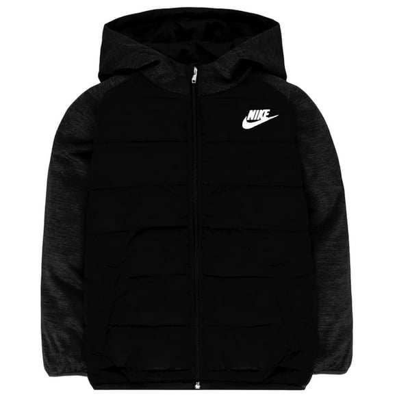 Nike Kids Sportswear Therma Fleece Quilted Jacket (3T, Black/Grey)