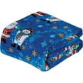thumbnail image 3 of Elegant Comfort Lightweight Printed Throw Blanket- All Season, Soft, Cozy and Plush- Decorative Throw Blankets, Perfect for Lounging, 50 x 60 inches, Blue SantaSnowman, Throw Blanket, 3 of 5