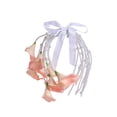 thumbnail image 2 of Wedding Bouquets With Peal And Silk Bow For Bride Flower Girl Wedding Churches Parties Decoration, 2 of 6