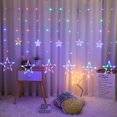 thumbnail image 5 of Luces decorativas de cortina de cadena estrellada de 3,5 m Lunas y estrellas Luz nocturna LED para decoración del hogar de fiesta, control remoto con batería/alimentado por USB, 5 of 5