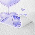 thumbnail image 5 of spefrowx Purple Cute Ribbon Quilt Full for Girls Boys, Love Heart Stripe Line Full Bedspread Sets, 3 Pieces, 5 of 7