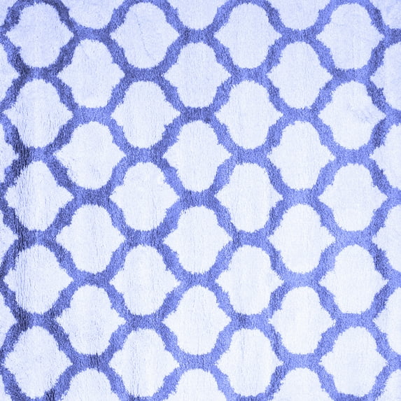 Ahgly Company Indoor Square Trellis Blue Contemporary Area Rugs, 3' Square