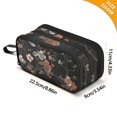 thumbnail image 4 of FORMRS Pencil Case with 3 Compartments Zipper Pouch, Elementary School Level and up, Black Flowers, 4 of 8