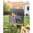 thumbnail image 5 of KFF Heated Wooden Cat Shelter Insulated Outdoor Cat House Pet Cat Weatherproof Heated Shelter with 30W Warming Pad, PVC Door Flap & Asphalt Roof, 5 of 9