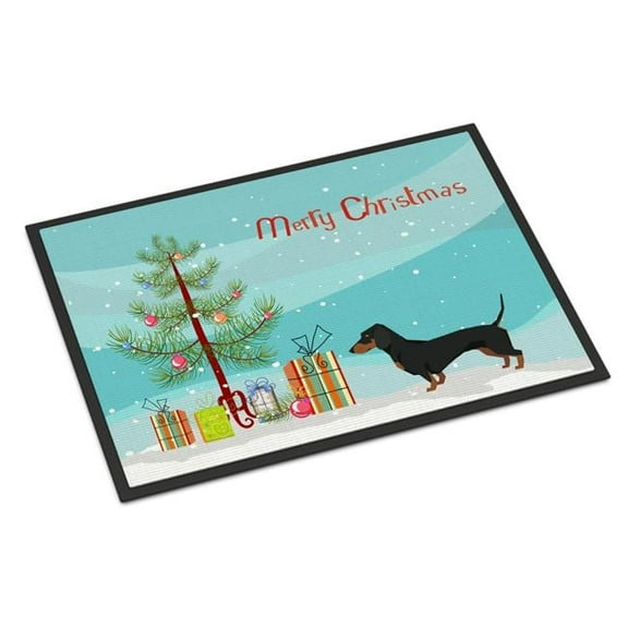 18 x 27 in. Dachshund Christmas Tree Indoor or Outdoor Mat