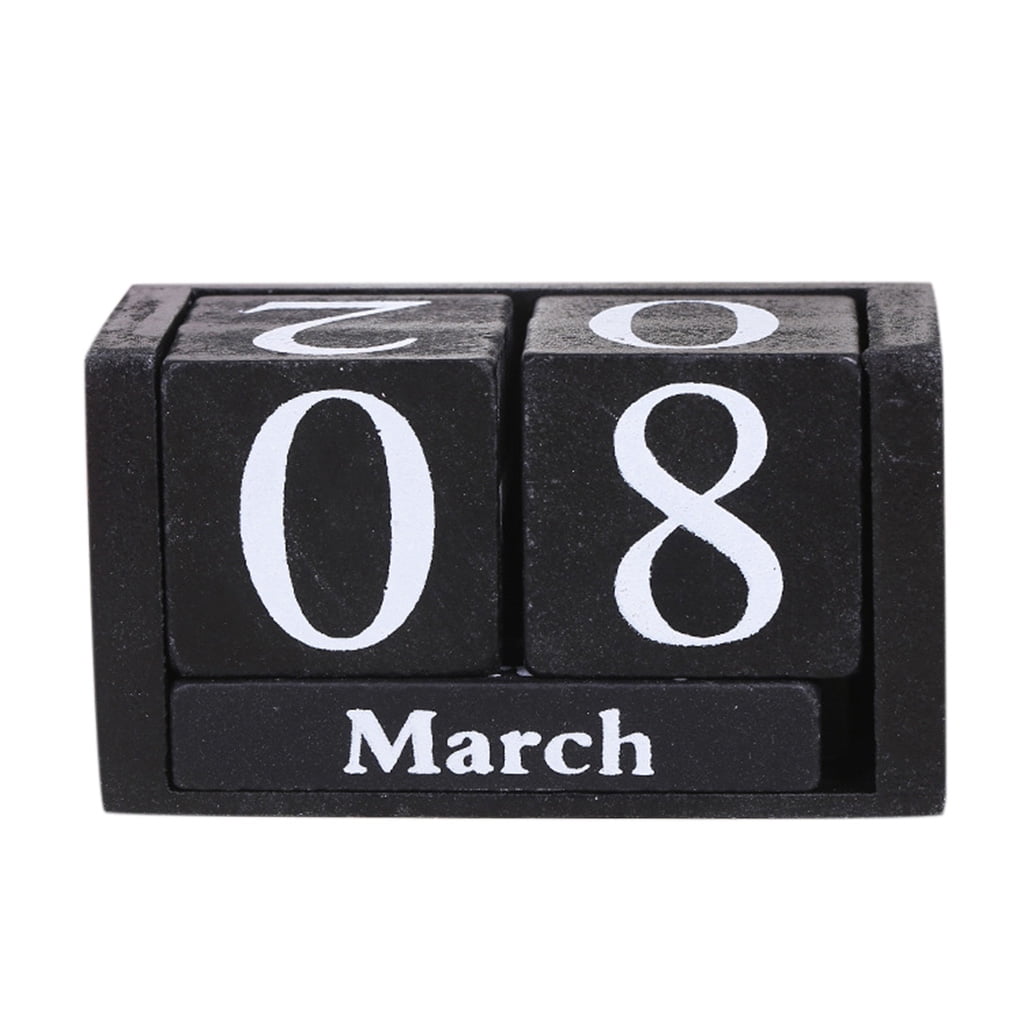 Details about   Vintage Wooden Calendar Desktop Wood Block Month Date Display Home Office YZ 