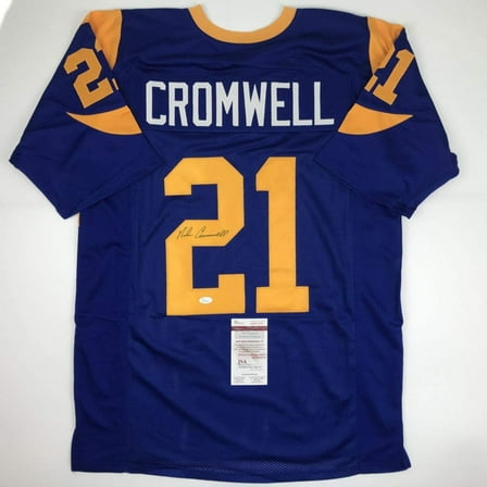 Autographed/Signed Nolan Cromwell Los Angeles LA Blue Football Jersey JSA COA
