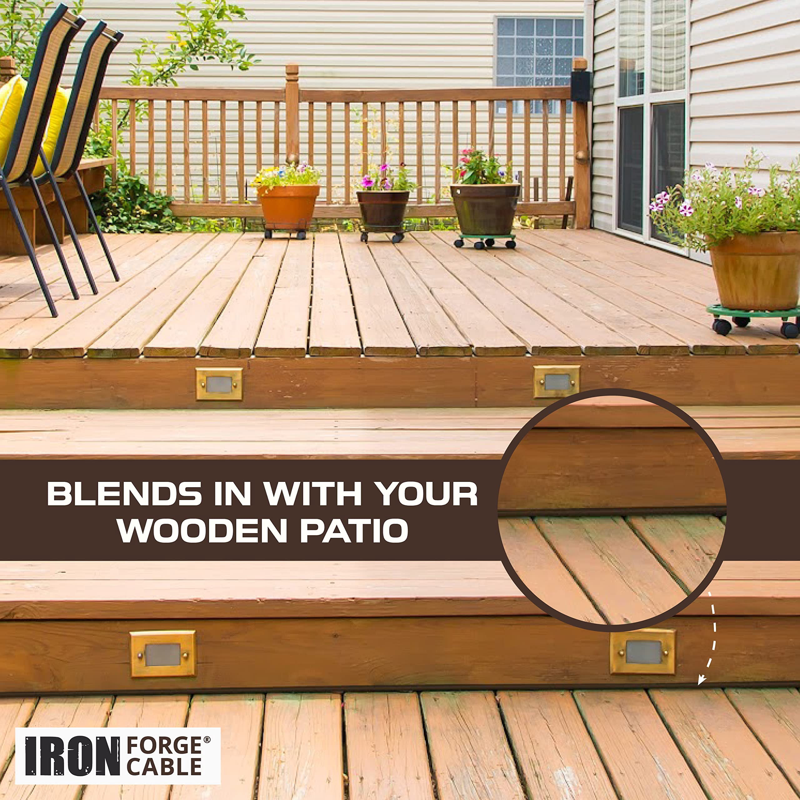 Iron Forge Cable Outdoor Brown Extension Cord 10 ft - 16 Gauge 13 Amp Heavy Duty Brown Outdoor Extension Cords 3 Prong - 16/3 SJTW - Great for Outdoor