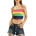 thumbnail image 5 of INSPIRE CHIC Women's Striped Tie Spaghetti Straps Summer Cami Tube Tops S Multicolor Tiedye, 5 of 9