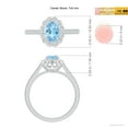 thumbnail image 4 of ANGARA Natural Vintage Style Aquamarine & Diamond Scalloped Halo Ring in 14K White Gold for Women (Size-7x5mm) | March Birthstone, Anniversary, Jewelry Gift for Women | Natural Aquamarine Ring, 4 of 9