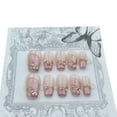 thumbnail image 6 of Press on nails fake Many styles of simple hot selling short cat eye fishtail butterfly pure handmade wear nail art French hand-painted, 6 of 9