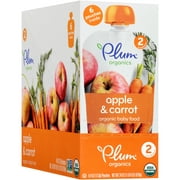 Plum Organics Stage 2 Apple & Carrot Organic Baby Food, 4 oz, 6 count